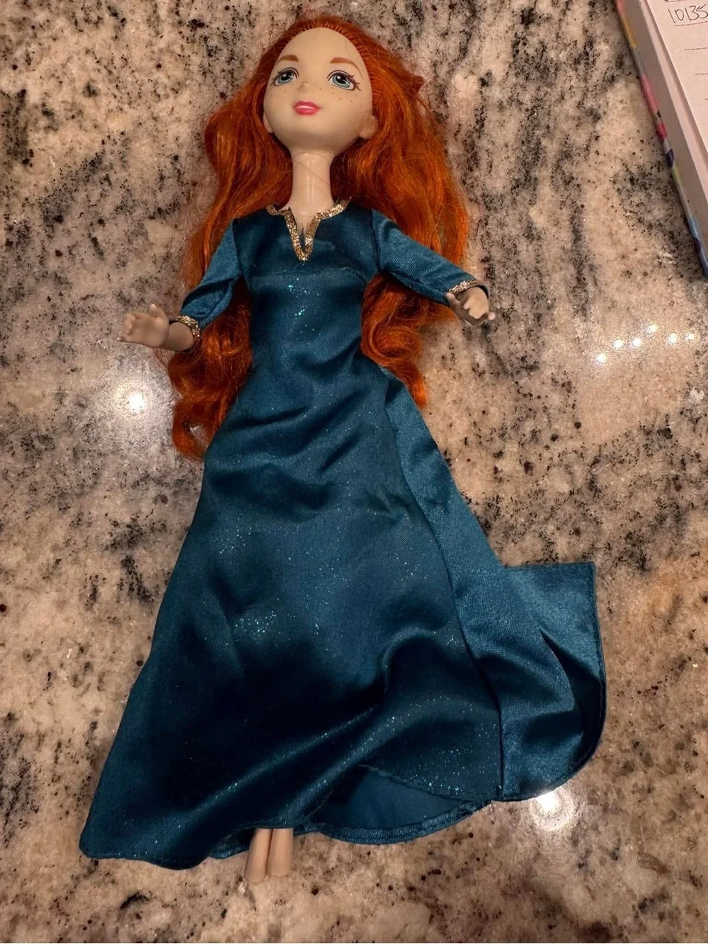 Disney Merida Doll with Vibrant Red Hair and Teal Gown